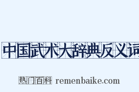 中国武术大辞典反义词是什么意思的图片